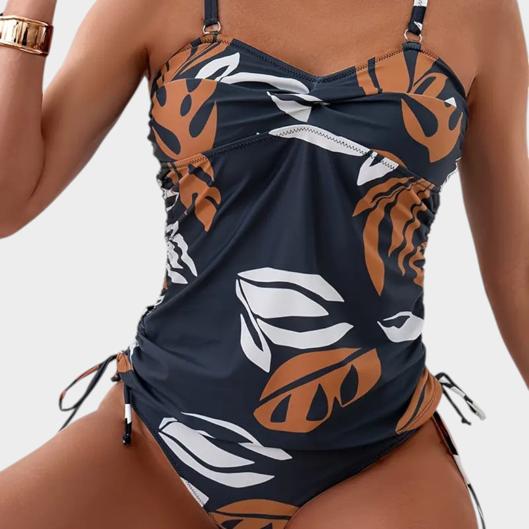 Lorenza | Costume Modellante Foglie Tropicali