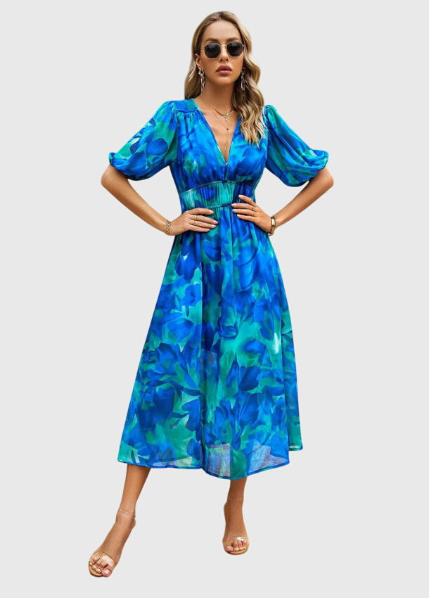 Merlin™ | Abito Midi Floreale Flattering
