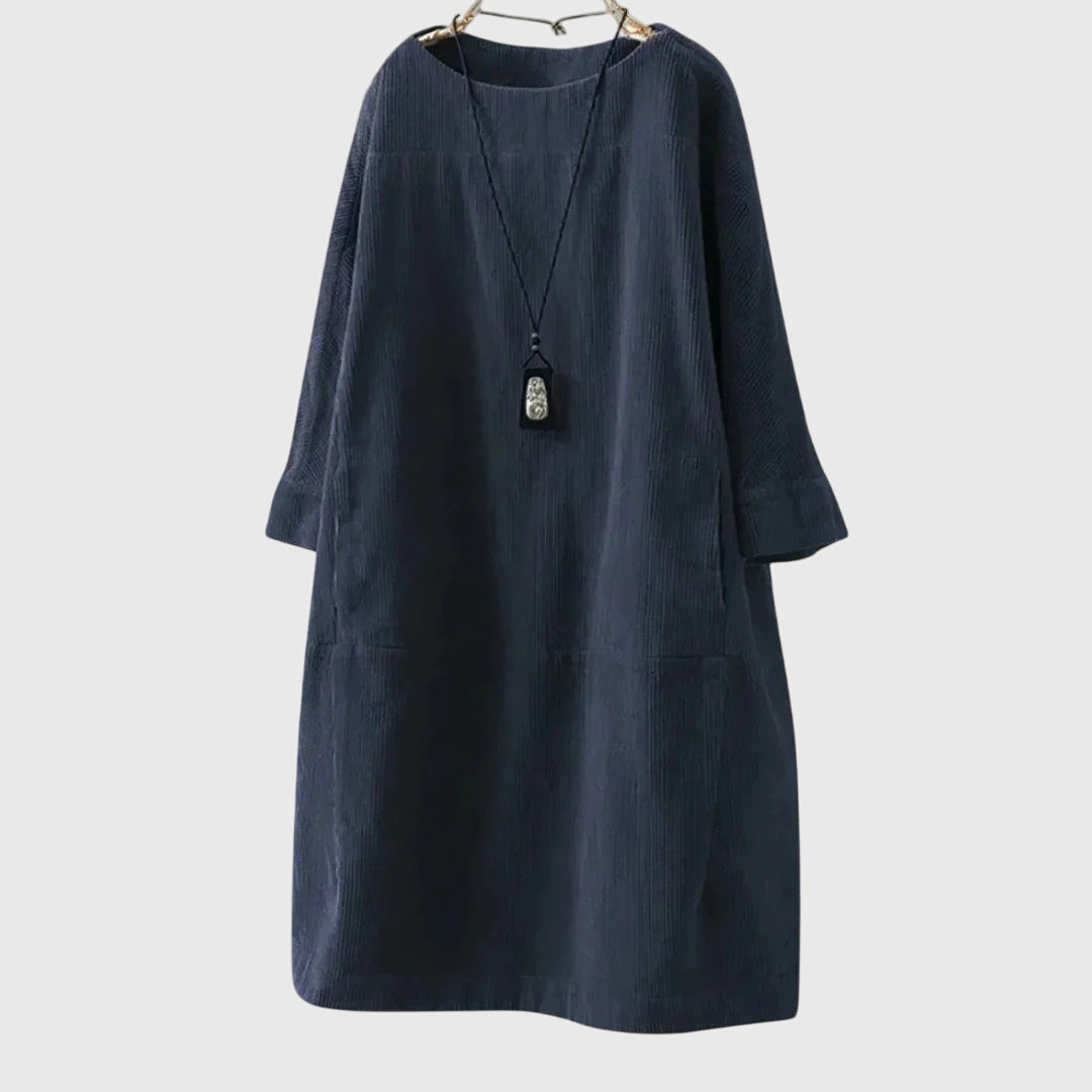 Grace | Abito Midi in Velluto a Coste Relaxed