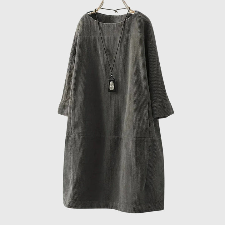 Grace | Abito Midi in Velluto a Coste Relaxed