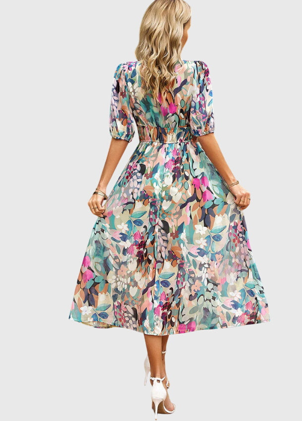 Merlin™ | Abito Midi Floreale Flattering