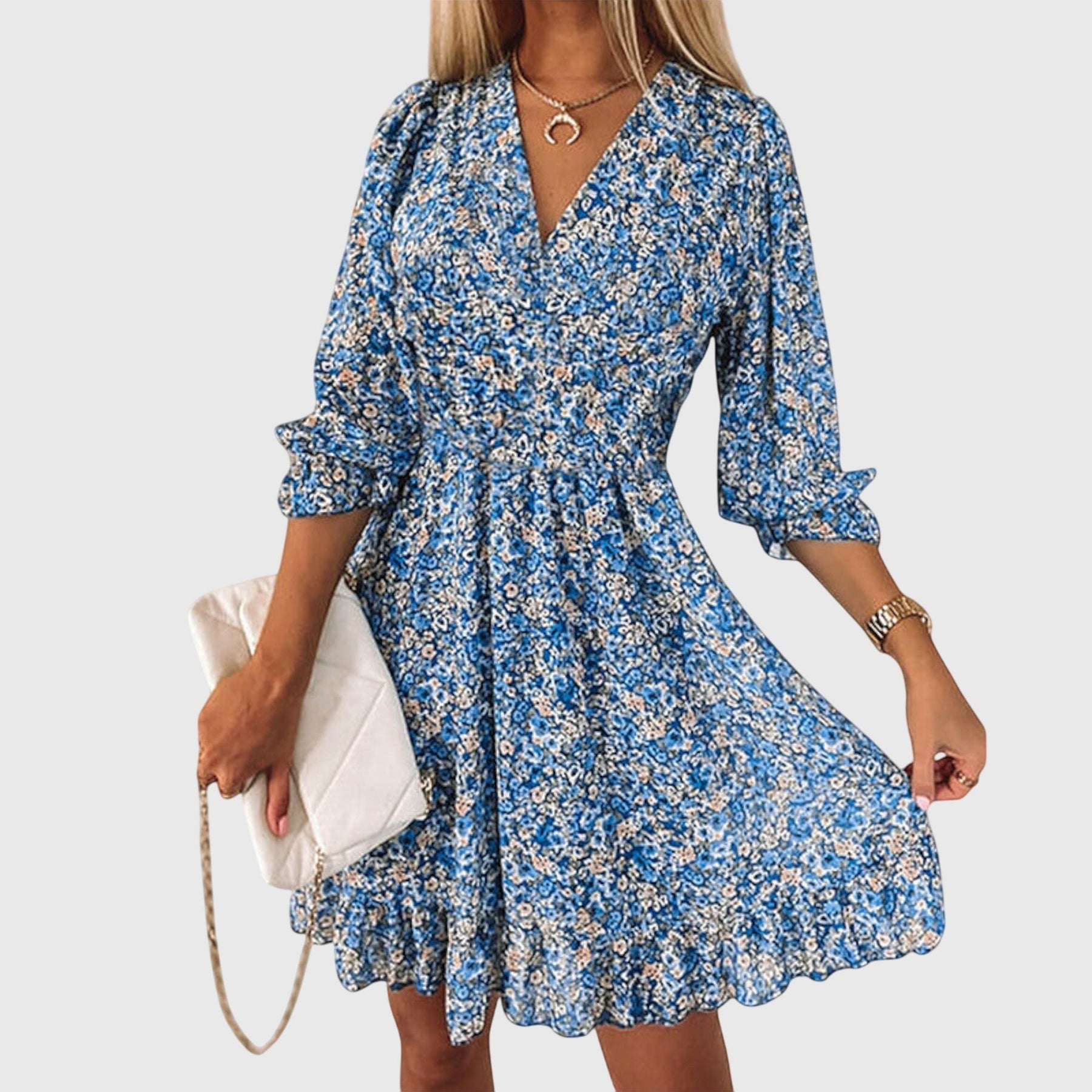 Elisa™ | Vestito a Maniche Puff Floreale