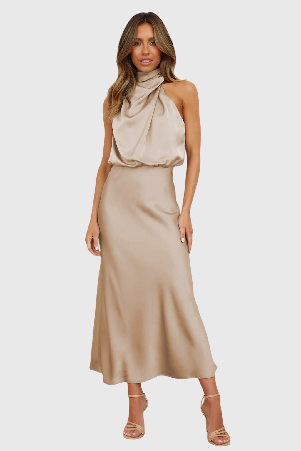 Ava™ | Abito Halter in Satin Glamour