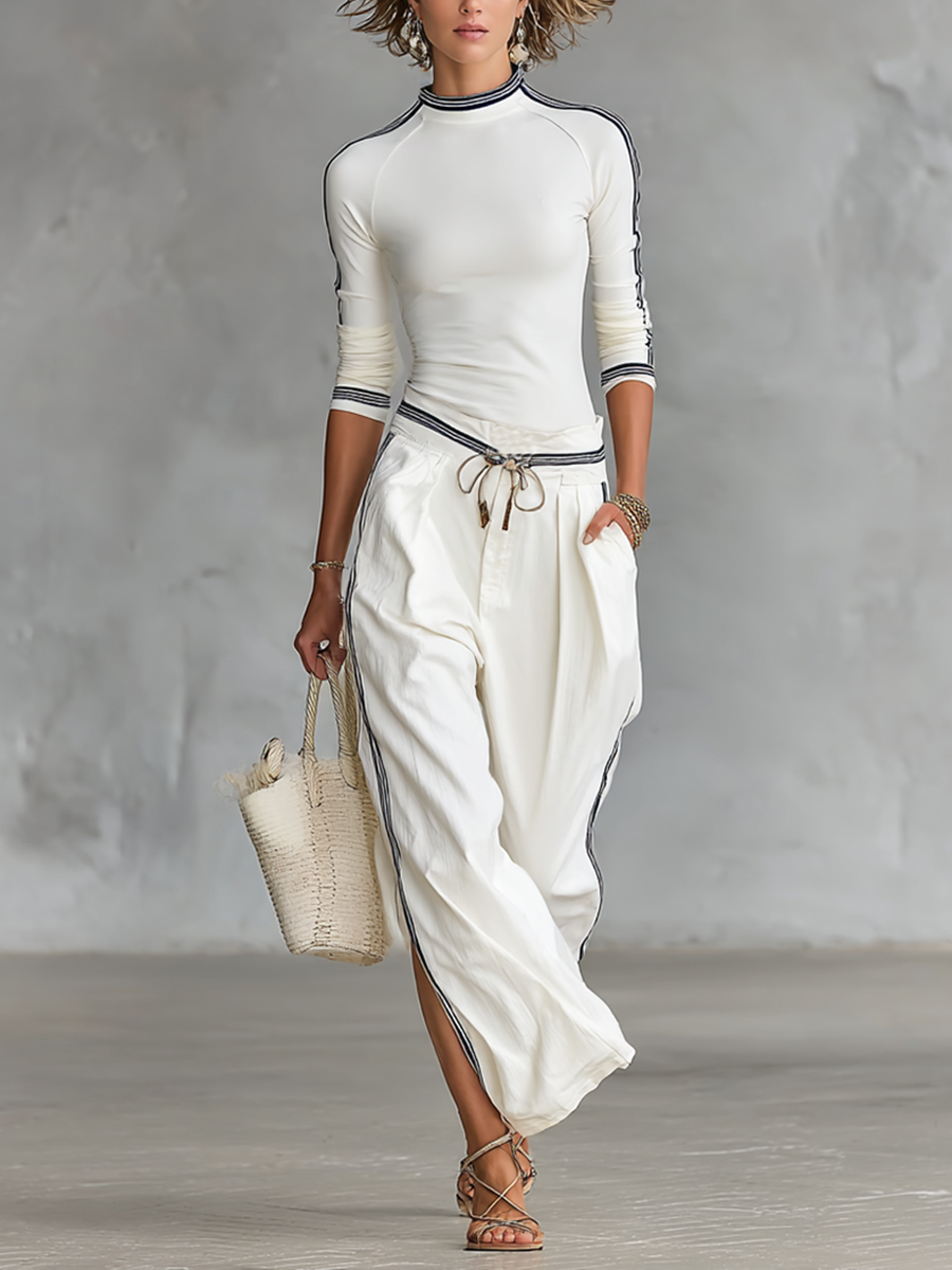 Ginevra - Insieme Sportivo Due Pezzi con Pantalone Ampio