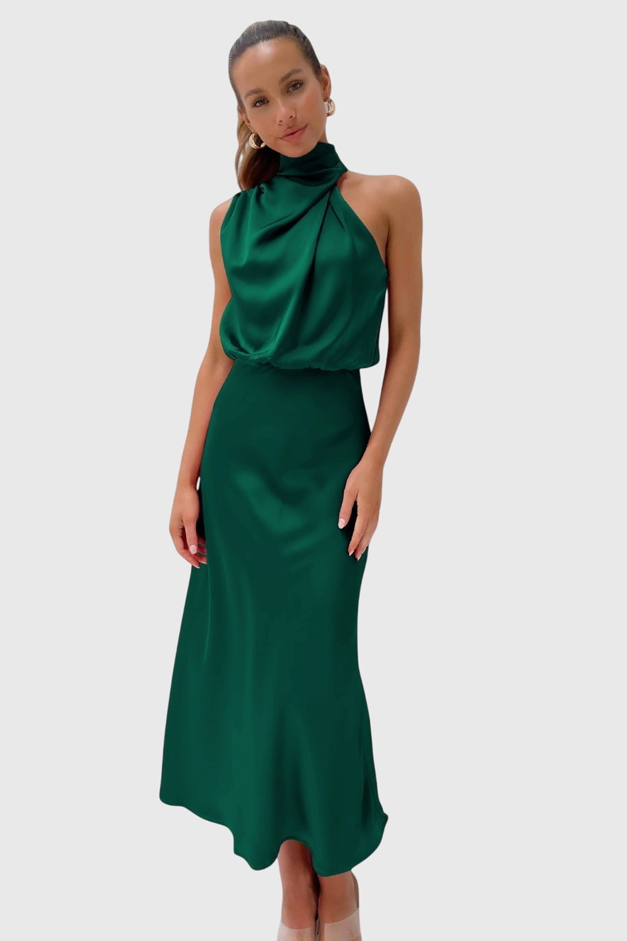 Ava™ | Abito Halter in Satin Glamour