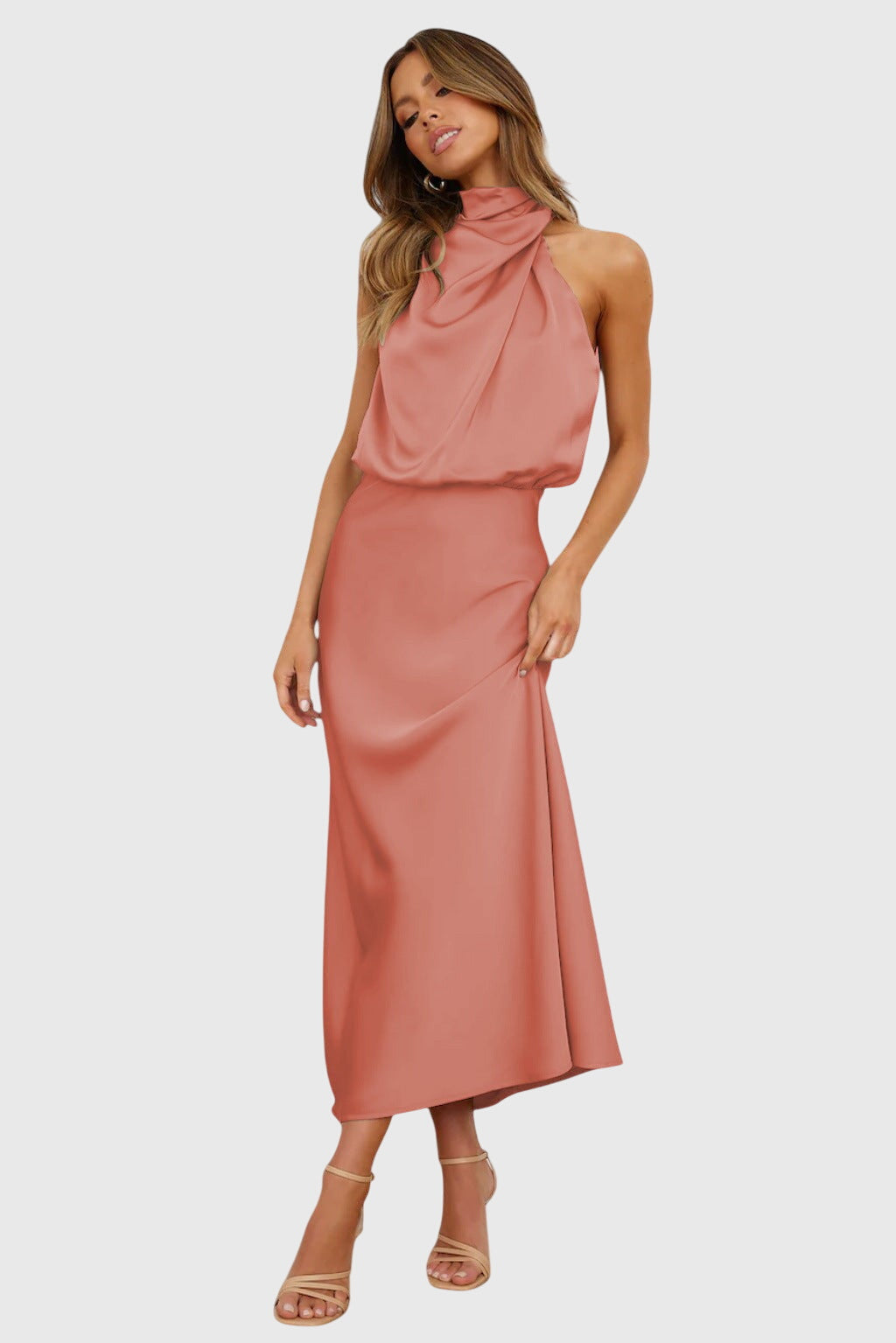 Ava™ | Abito Halter in Satin Glamour