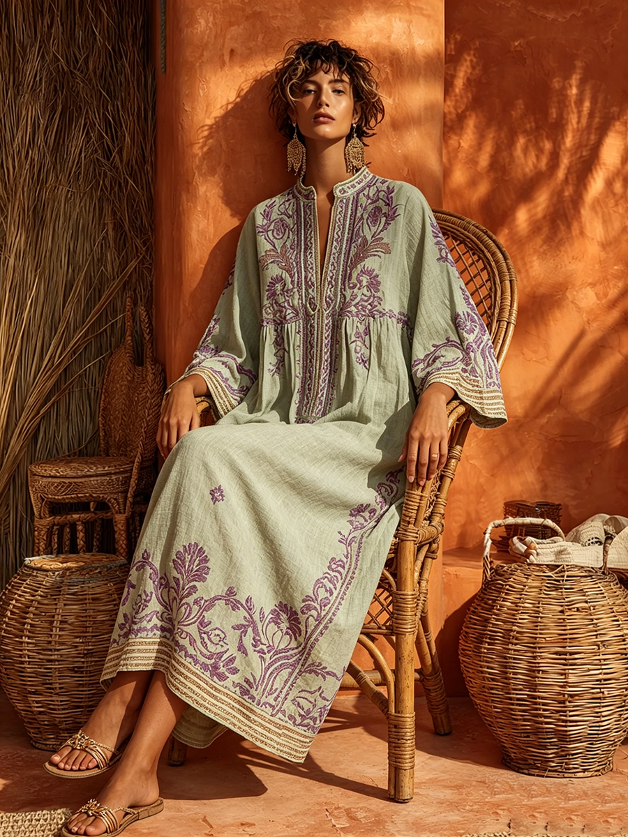 Serena | Abito Boho Ricamato